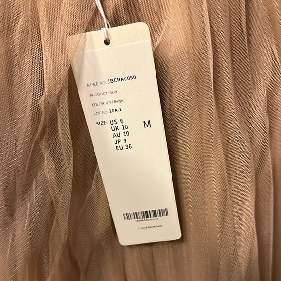 Elegant Beige Tulle Skirt - Picture 4 of 6